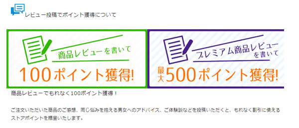 レビュー投稿でポイント還元